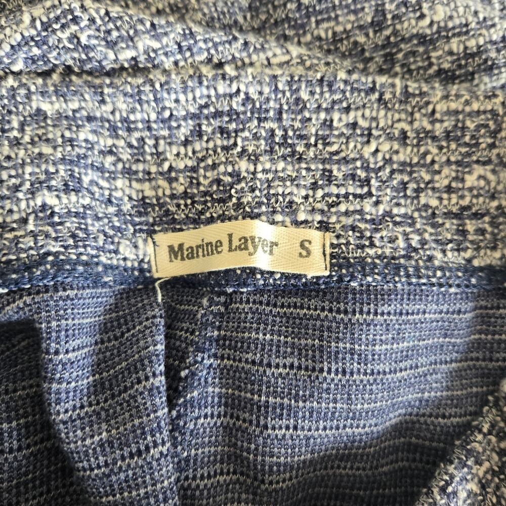 Marine Layer Tweed Panel Pencil Skirt Blue Knit Elastic Waist Women Small - Picture 8 of 9